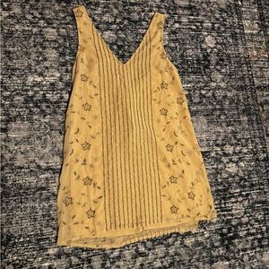 Urban Outfitters Beige Embroidered Dress